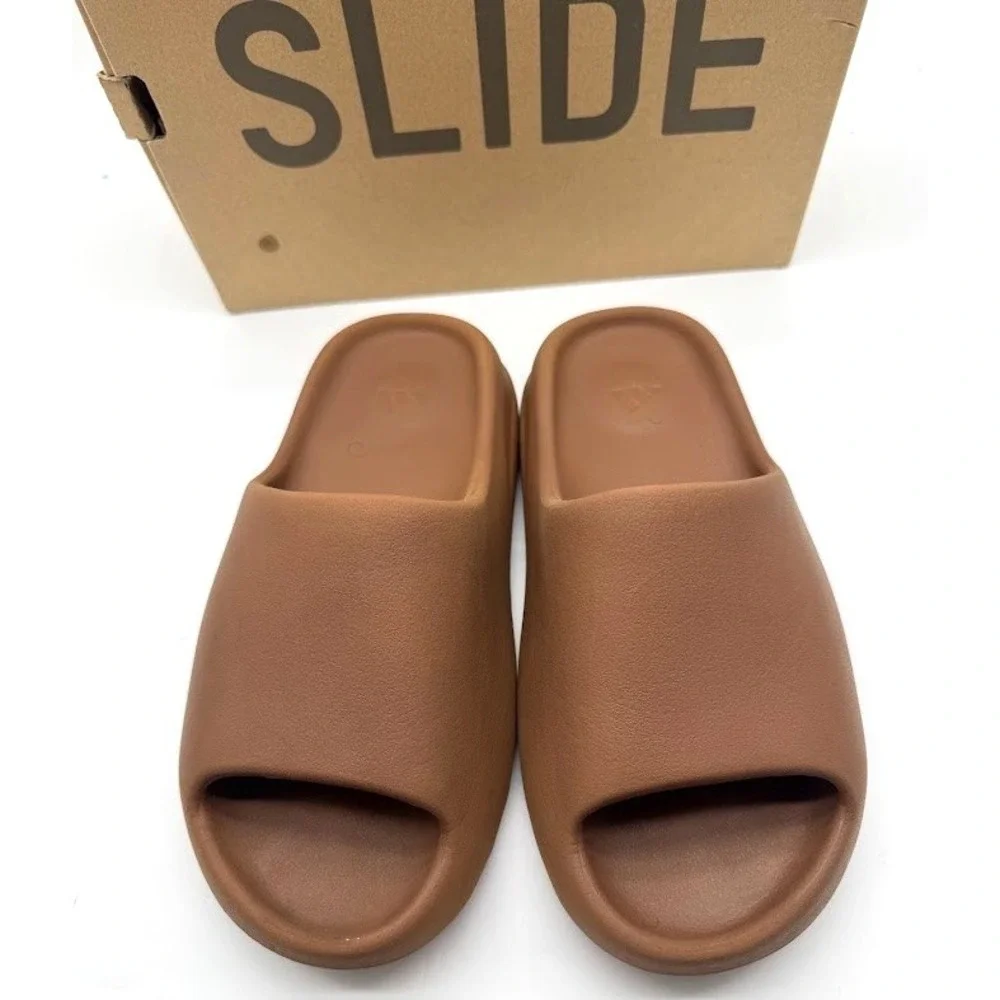 Adidas Yeezy Slide Flax FZ5896 Men's US 8 EU 42 Brown Comfort Slides